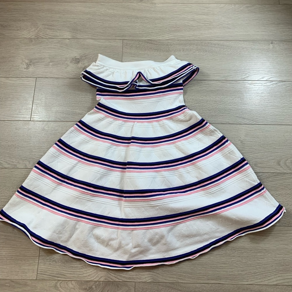 MSGM Stripe Strapless Ruffle Mini Dress - Picture 3 of 14